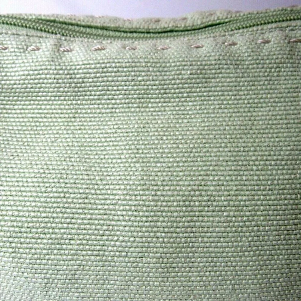 Fossil Purse Sea Grass Green Weaved Shoulder Bag Leather Strap Floral Li… - Picture 5 of 9